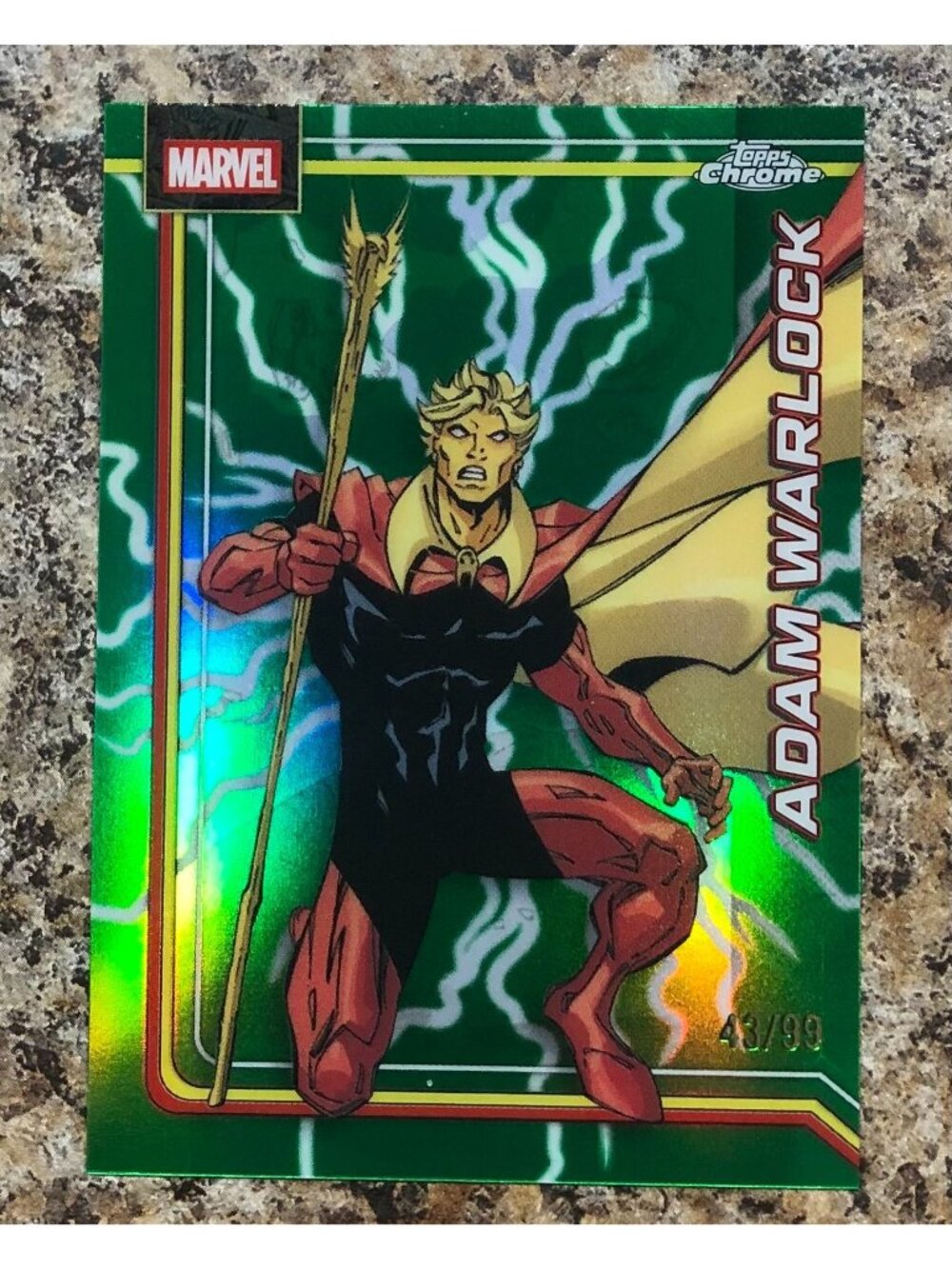 2026 Topps Chrome Marvel Comics Adam Warlock Storm's Green Lightning 43/99